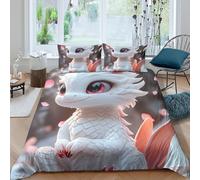 UNRXJZLVM Cute Dragon 3D Printed Microfiber Duvet Cover for Adults Bedroom Decor Cartoon Dragon Bedding Set Soft Breathable Cosy All Seasons Single（135x200cm）