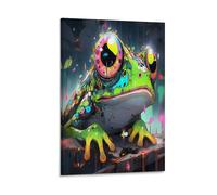 UNRXJZLVM Cute Frog Art Canvas Prints of Modern Stretched Giclee Artwork Pictures Paintings on Canvas Wall Art for Bedroom Home Office Decorations 16x24inch(40x60cm)