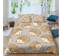 UNRXJZLVM Cute Hedgehog 3D Printed Duvet Cover Microfiber Bedroom Decor Hedgehog Animal Bedding Set for Adults Teens Soft Breathable Gift Single（135x200cm）