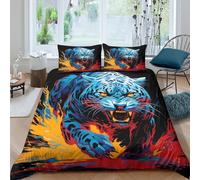 UNRXJZLVM Dynamic Leopard 3D Printed Duvet Cover Microfiber Bedroom Decor Fierce Panther Bedding Set Soft Breathable Gift for Adults Super king（260x220cm）