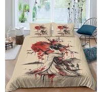 UNRXJZLVM Elegant Oriental 3D Printed Duvet Cover Microfiber Bedding Set Artistic Ink Style Bedroom Decor for Adults Double（200x200cm）