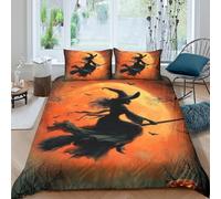 UNRXJZLVM Enchanted Witch 3D Printed Duvet Cover Microfiber Bedroom Decor Magical Bedding Set for Adults Teens Soft Breathable Gift Idea King（220x240cm）