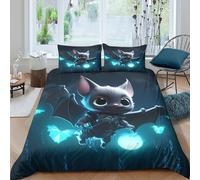 UNRXJZLVM Fantasy Cute 3D Printed Dragon Duvet Cover Soft Microfiber Bedroom Decor Glow Dragon Bedding Set Breathable for Adults Teens Super king（260x220cm）