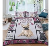 UNRXJZLVM Funny French Bulldog Pattern 3D Printed Duvet Cover Microfiber Bedroom Decor Frenchie Bedding Set Adult Soft Breathable Super king（260x220cm）
