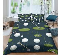 UNRXJZLVM Golf Sport 3D Printed Microfiber Duvet Cover Set Soft Breathable Golf Ball Bedding Set Bedroom Décor Single（135x200cm）