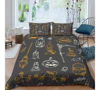 UNRXJZLVM Halloween Theme 3D Printed Duvet Cover Microfiber Bedroom Decor Pumpkin Witch Bedding Set Soft Breathable for Adults Teens Single（140x200cm）