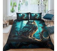 UNRXJZLVM Mystic Forest 3D Printed Wolf Duvet Cover Microfiber Bedding Decorative Wolf Themed Bedroom Set for Men Home Double（200x200cm）