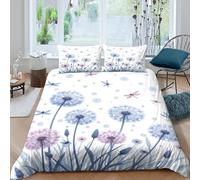 UNRXJZLVM Natural Dandelion 3D Printed Microfiber Duvet Cover, Bedroom Decor Dandelion Bedding Set, Soft Breathable for Adults Double（200x200cm）