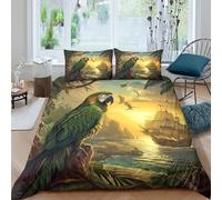 UNRXJZLVM Parrot Sunset 3D Duvet Cover Microfiber Teens Bedding