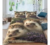 UNRXJZLVM Realistic Hedgehog 3D Printed Microfiber Duvet Cover for Adults Bedroom Decor Cute Animal Bedding Set Soft Breathable for Home or Dorm Super king（260x220cm）