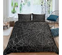 UNRXJZLVM Trendy 3D Printed Spider Web Duvet Cover Microfiber Bedroom Decor Spider Web Bedding Set Soft Breathable for Adults King（220x240cm）