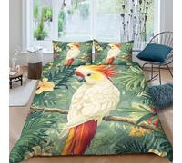 UNRXJZLVM Tropical Parrot 3D Duvet Cover Set Microfiber Teens Decor