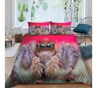 UNRXJZLVM Unique 3D Printed Spider Duvet Cover Microfiber Bedroom Decor Spider Bedding Set Soft Breathable for Home Use Super king（260x220cm）