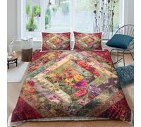 UNRXJZLVM Vintage Floral 3D Bedding Microfiber Set Gift For Home Decor