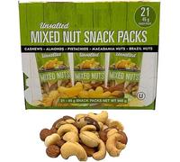 Unsalted Mixed Nut Snack Packs, 21 x 45g- Mix of Cashews, Almonds, Pistachio, Brazil Nuts and Macadamia