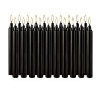 Unscented Black Taper Candles, 4 Inch, 20 Pcs, Smokeless Candles for Dinners, Parties, Ceremonies, Shabbat, 1.5 Hours