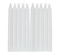 Unscented Candles, Survival Candles | Natural Long Burning Candles 10X - Red/White Short Tapered Candles, Survival Supplies for Power Outages and Domes Emergencies