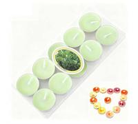 Unscented Long Burning Tealight Candles,Pressed Wax Candle Multicolor for Home Valentine's Day Christmas Holiday Decor, Smokeless Tealights for Parties, Weddings,10 Counts (Green)