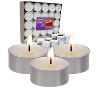 Unscented Tealight Candles Pack of 100, 4 Hours Slow Burn Long Lasting Time White Wax Candle Aluminum Cups Tea Lights Bag of 100 Halloween Candles Ideal for Home Relaxation Romantic Dinner Wedding