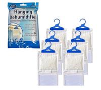 Unscented Wardrobe Hanging Dehumidifier Bags - Prevent Damp Mould 210g - Condensation Remover Absorber | Moisture in Home, Car, Kitchen, Bedroom, Office, Caravan, Garage, Bathroom (Pack of 6)
