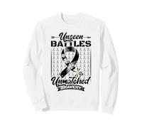 Unseen Battles Unmatched Bravery - Lung Cancer Awareness Sweatshirt