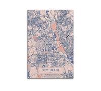 UNSGA Vintage Map Poster Asia India New Delhi Poster Decorative Painting Canvas Wall Posters And Art Picture Print Modern Family Bedroom Decor Posters 12x18inch(30x45cm)