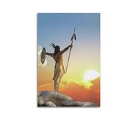 UNSGA Vintage Poster Native American Indian Warrior Poster Decorative Painting Canvas Wall Posters And Art Picture Print Modern Family Bedroom Decor Posters 12x18inch(30x45cm)
