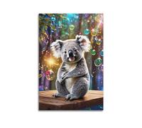 UNSGA Wildlife Artwork Poster Koala And Bubbles Poster Decorative Painting Canvas Wall Posters And Art Picture Print Modern Family Bedroom Decor Posters 12x18inch(30x45cm)