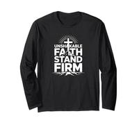 Unshakable Faith Stand Firm Christian Bold Cross Verse Long Sleeve T-Shirt