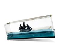 Unsinkable Boat In A Box, Cruise Ship Fluid DriftBottle, Pirate Acrylic Cruise Ship Model, Fluid Drift Bottle Desktop Ornament, Black Pearl Ship In A Bottle, FloatingBottle for Home Decor