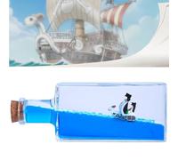 Unsinkable Boat Pirate Ship Model in a Box Bottle, Non Sinking Anime Ship Fluid Drift Bottle Decorations Desk Decor Ornament Fans Gifts (Going Merry-b)