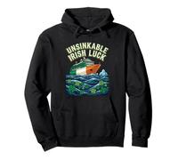 Unsinkable Irish Luck Clover Ship Graphic Novel Pullover Hoodie