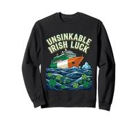 Unsinkable Irish Luck Clover Ship Graphic Novel Sweatshirt
