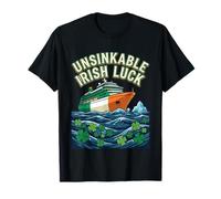 Unsinkable Irish Luck Clover Ship Graphic Novel T-Shirt