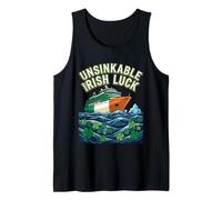 Unsinkable Irish Luck Clover Ship Graphic Novel Tank Top