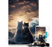 Unsinkable Kitten Love 1000 Piece Jigsaws Creative Skill Toy Tight Lock No Loose Pieces Bonding Activity for Loved Ones (38x52cm)