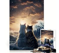 Unsinkable Kitten Love 1000-piece Puzzle for Teenagers Mind Wellness Relaxed Leisure Sharp Edges Heartfelt Gift (50x75cm)
