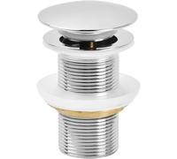 Unslotted Chrome Basin Waste by Arty Bathrooms - Silver Pop Up Sink Waste without Overflow - Standard 1.1/4" Connection - Click Clack Push Button