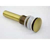 Unslotted Easy Clean Basket Bathroom Basin Sink Click Clack Waste Pop Up Push Button (Unslotted Antique Brass)