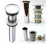 Unslotted Easy Clean Basket Bathroom Basin Sink Click Clack Waste Pop Up Push Button (Unslotted Polished Chrome)