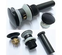 Unslotted/Slotted Easy Clean Basket Bathroom Basin Sink Click Clack Waste Pop Up Push Button (Slotted Antique ORB Black)