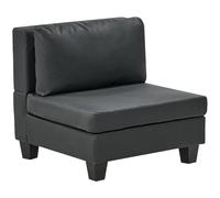 Beliani Faux Leather 1-seat Section Black Unstad, Black