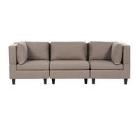 Modular Sofa 3 Seater UNSTAD Fabric Brown