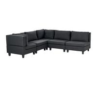 Beliani Modular Corner Sofa 5 Seater Unstad Right Hand Black Fabric