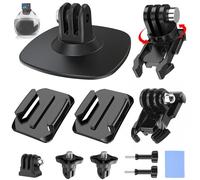 UNSTINCER 360° Rotation Action Camera Helmet Mount for Gopro Insta360 DJI | 3M Adhesive Sticky Pads, Flexible Cam Bracket for Curved Flat Surface, Holder for Ski Bike MTB Motorbike Motorcycle Helmet