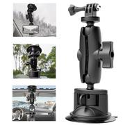 UNSTINCER 85mm/3.3" Car Suction Cup Mount for Phone and Action Camera, 360° Rotation Cam Holder with Magic Arm, on Vehicle Dashboard Windscreen Window for GoPro 13 12 Insta360 X5 X4 Akaso DJI Osmo