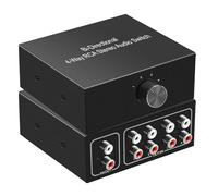 UNSTINCER RCA L/R Audio Switch 4(1)-in-1(4)-out, Bidirectional Noiseless hifi Stereo Audio Splitter Box, Analogue Aux Line Selector for Headphone Game Console Soundbar TV Speaker Turntalbe, Metal