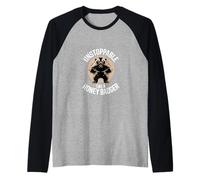 Unstoppable Like A Honey Badger Raglan Baseball Tee