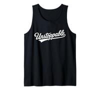 Unstoppable Retro Script Motivational Typography Design Tank Top