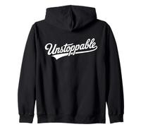 Unstoppable Retro Script Motivational Typography Design Zip Hoodie
